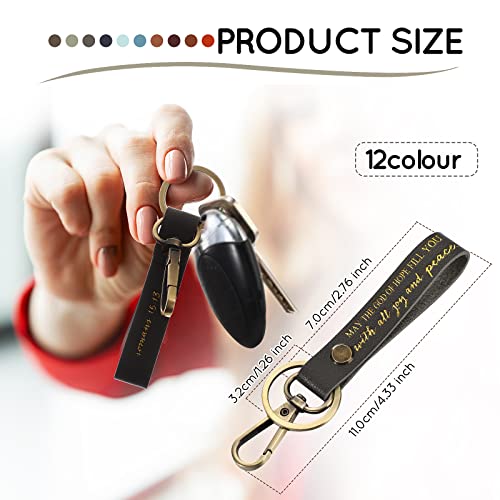 Yinkin Christian Quote Key Chains Bible Verse Keychains Religious Pu Leather Keychain Leather Loop Keychain Scripture Keychain (Stylish, 12) #TOP1