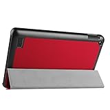 NEWSTYLE Fire 7 2015 Slim Shell Case - Ultra Lightweight Slim-shell Stand Cover For Amazon Fire 7 Tablet (5th Generation, 2015 Release Only) (Red)