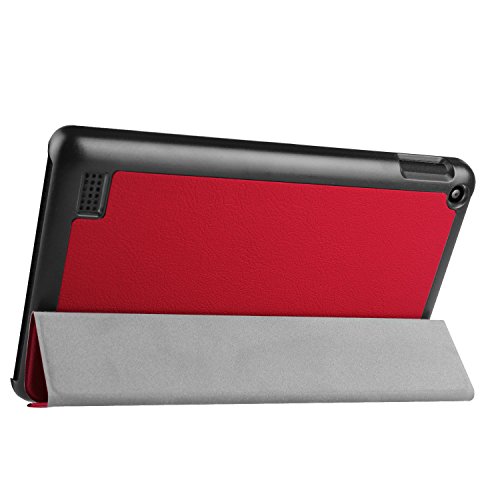 NEWSTYLE Slim Shell Case for Fire 7 2015 - Ultra Lightweight Slim-shell Stand Cover For Amazon Fire 7 Tablet (5th Generation, 2015 Release Only) (Red)