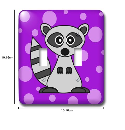 Interruptor de doble palanca con diseño de mapache para cuartos infantiles 4