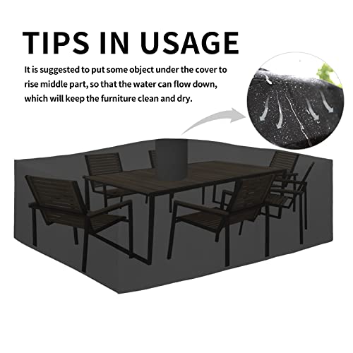 Easy-Going 600D Heavy Duty Patio Furniture Cover, Outdoor Rectangular Table And Chair Set Cover thumb #6