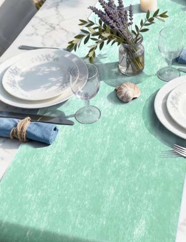 Beesgarden Eukalyptus Grün Vlies Tischläufer 30cm x 30m, Moderne Dekorative Tischbänder für Hochzeiten, Erstkommunion, Taufe, Willkommensfest,Tischdeko, Wiederverwendbar, Einfach zuschneiden