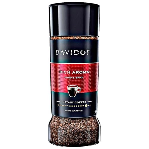 Image of Davidof Rich Aroma Instant Coffee 100% Arabica, Rich & Spicy Flavor, Premium Freeze-Dried Coffee, Smooth & Bold Taste, Glass Jar, 100g
