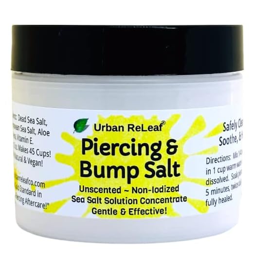 Urban ReLeaf Piercing & Bump Salt ! Unscented, Non-Iodized Sea Salt Solution Concentrate. Makes 45 Cups! Gentle Effective Clean Soothe Heal. It works! Wound Wash, Fresh Saline! Keloid Care