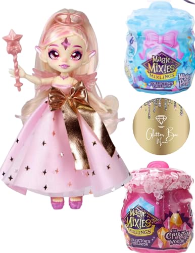Glitter Box Miami Magic Mixies Pixlings Angelica The Shining Angel Bundled Giftset with The Crystal Woods Mixlings and The Magus Pack Mixlings