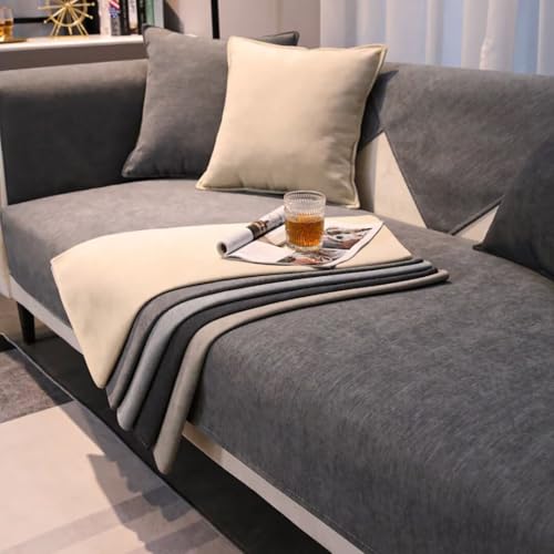 Sofa Cover, Herringbone Chenille Fabric Sofa Cover 1 2 3 Seater, Non Slip Sofa Slipcovers for Corner L Shape, Thick Textured Sofa Cushion Covers Furniture Protector, Dark gray, 70 * 70cm - Image 7