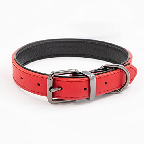 TrainPro Hundehalsband aus echtem Leder, 2,5 x 48 cm, mit weicher, wasserdichter Polsterung für kleine, mittelgroße und große Hunde und Haustiere Cover