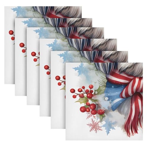 Servilletas de Tela Christmas Watercolor Perro x6 miniatura 2