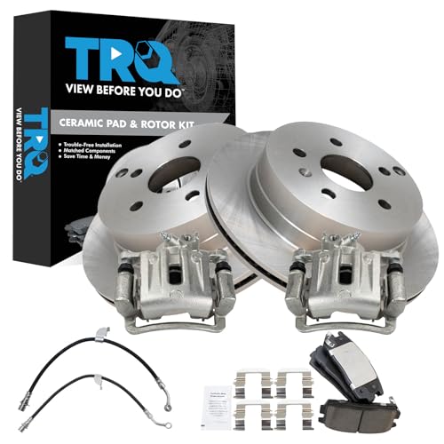 Image of TRQ Rear Brake Pad & Rotor Kit Ceramic Compatible with 2017 Chevrolet Equinox GMC Terrain