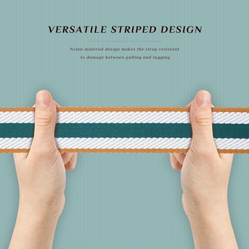 Image of chushui Woven Stripe Purse Straps,Replacement Crossbody Wide Shoulder Adjustable Strap for Bag Handbags,Green and White and Yellow