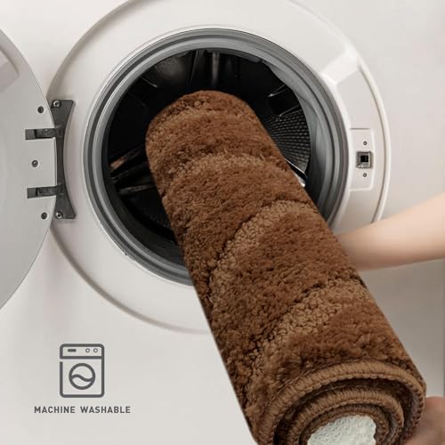 Image of Luxe Home Super Soft Microfiber Bath Mats Non-Slip TPR Backing Scotland Diamond Water Soak Bathroom Mat & Door Mats for Home Combo (38x58 cm) - Sea Coffee
