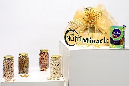 Image of NUTRI MIRACLE Christmas & New Year Party Dry Fruits Gift Pack | Family and Friends Gift | Return Gifts Idea