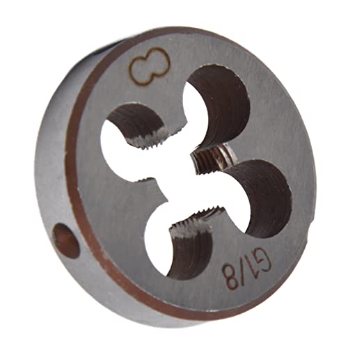Fafeicy G1/8 UNC Rundmatrize aus Legierter Stahl, Gewindeschraubenmatrize, Gewindeschneidwerkzeug mit 30 Mm Außendurchmesser, 8 mm Dicke, für die Allgemeine Gewindebearbeitung, manuelle Messung