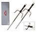 Rhingo Martial Arts Stainless Steel Sai Chrome Black with Leather Wrapped Handle (CHROME, 18 INCH)