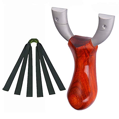 OBTOUTDOOR Powerful Slingshot Catapult Set, Outdoor Hunting Sling Shot Rubber Bands High Velocity Profesional Slingshot with Rubber Bands
