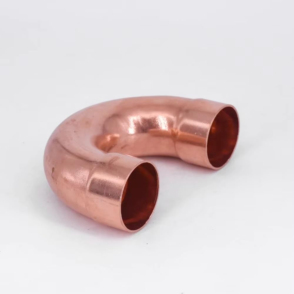 1 szt. Miedziana złączka kolankowa 180 stopni do systemów klimatyzacyjnych, hydraulicznych i grzewczych - średnica wewnętrzna 6,35–76 mm(32x1.2x110mm)