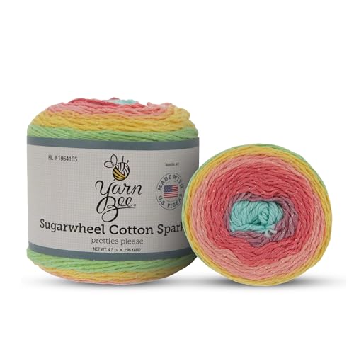 Yarn Bee 3 - Light Cotton Yarn for Crocheting & Knitting Soft Skein 335 Yards for Blankets, Hats & More, Pretties Please