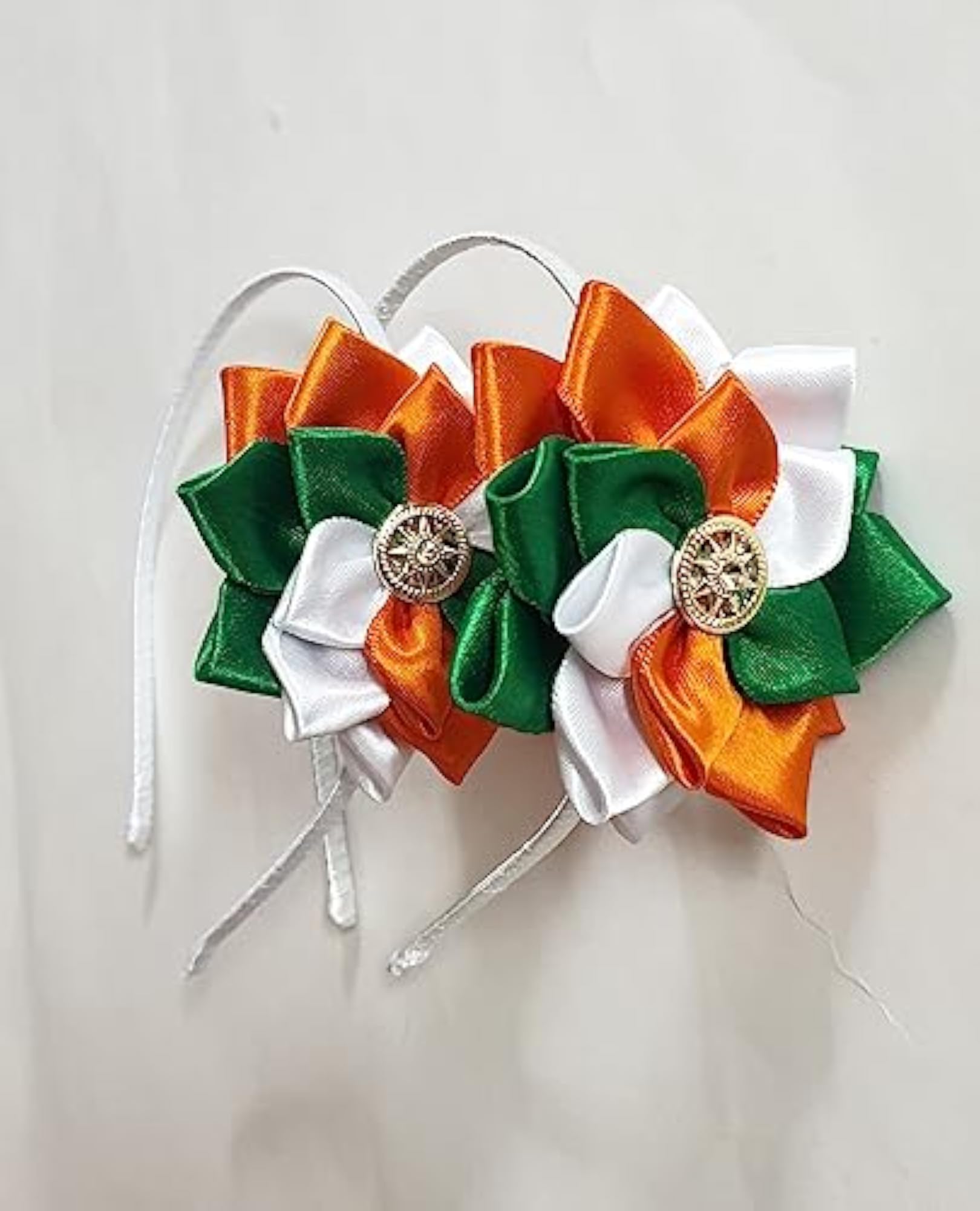 Tricolour Flower Hairbands with Hairclips Combo Pack