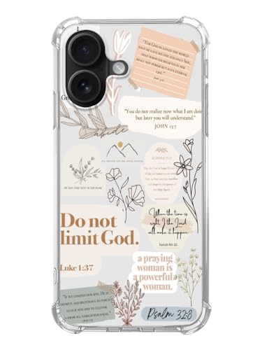 Coque chrétienne iPhone 17 en TPU souple motif verset et plantes