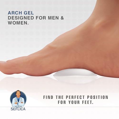 Image of 1 Pairs Arch Support Insoles Fits For Flat Feet & Plantar Fasciitis Orthotic Arch Pads For Women & Men, One Size Fits All|Peel & Stick Foot Arch Support Gel Pads - 2 Pieces