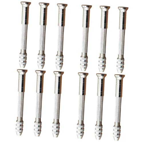 VILLCASE 4sets 3pcs Precision Hand Drill Manual Tool for DIY Projects for Compact Lightweight Easy to Use for Hobbyists and Professionals 3pcs*4