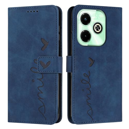 Housse Infinix Hot 40i à rabat bleu idéale pour vos sorties et voyages