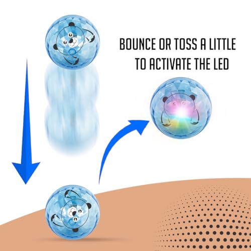 Image of Amazon Brand - Jam & Honey Diamond Balls Pack of 6 for Kids 12 Months+ | Best for Indoor & Outdoor Play | Lightning Baby Ball Glow in The Dark Toy | Assorted | General Recreation