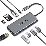 QGeeM USB C Hub Ethernet,9 in 1 USB Type C Hub HDMI Multi-Port Converter Adapter,100W Pd, USB 3.0,SD/TF Card Reader,Compatible for MacBook Pro Air Ipad HP Dell Lenovo Chromebook etc.