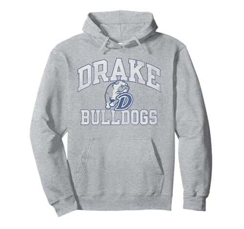 Drake Bulldogs Vintage Worn Gray Officially Licensed Pullover Hoodie