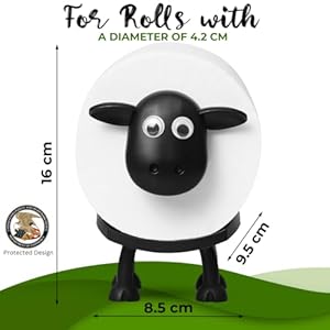 VELENTI Sheep Toilet Roll Holder - Funny Toilet Paper Holder Free Standing Bathroom Set - 3D Printed Black Sheep Loo Roll Holder - Hilarious Tissue Paper Roll Storage - Cute Bathroom Decor - Set of 3 VELENTI Sheep Toilet Roll Holder Funny Toilet Paper Holder Free Standing Bathroom Set 3D Printed Black Sheep Loo Roll Holder Hilarious Tissue Paper Roll Storage Cute Bathroom Decor Set of 3