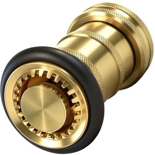 SpringSpray 1 NH/NST Brass Fire Hose Nozzle Heavy Duty Adjustable Spray Jet Fog Nozzle Constant Flow Industrial Firefighter Nozzle 36 GPM 100 PSI