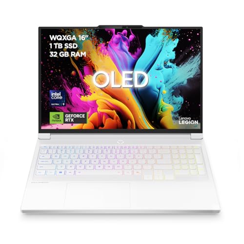 Lenovo Legion 7 Gen 10 – Portátil Gaming IA 16" OLED (Intel Core Ultra 9 275HX, NVIDIA GeForce RTX 5060, 32 GB RAM, 1 TB SSD, 240 Hz, Wi-Fi 7, Sin Sistema Operativo) QWERTY RGB Español - Blanco