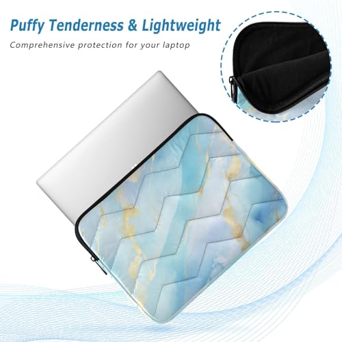 Funda para portátil 13-14 pulgadas azul dorado mármol miniatura 5