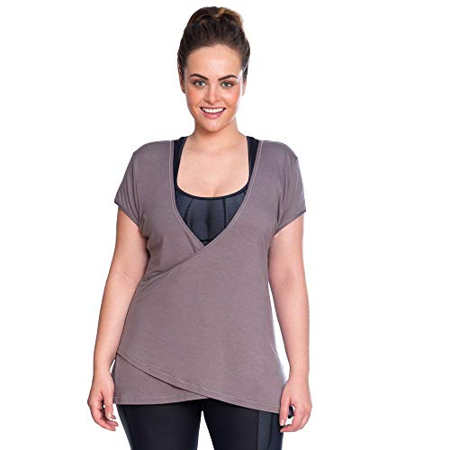 Blusa Plus Transpasse, 553.825P Blusa Transpasse, Cinza, GG