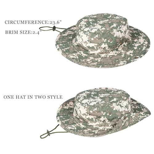 Image of Sun Hats for Men Women Boonie Hat Foldable Fishing Hat UPF 50+ Bucket Hat for Fishing Hiking Garden Safari Beach