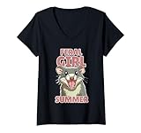 Photo Gallery donna vintage feral opossum girl summer retro maglietta con collo a v Photo Gallery donna vintage feral opossum girl summer retro maglietta con collo a v