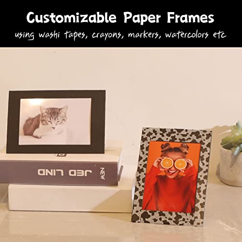 Litpoetic 100 Pack Standing Paper Picture Frames 4X6,Cardboard Photo Frame With Easel,Paper Photo Frame Cards,Gallery Frames Bulk For Mother's Day,Diy,Classroom, Black #TOP1
