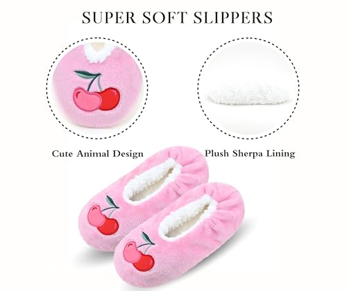 Image of Keyela Women Cozy Warm Slipper Socks, Non Slip Gripper Indoor House Socks | Soft warm cozy fabric, gripper anti-slip bottom for bedroom, lounge and all indoor daily use