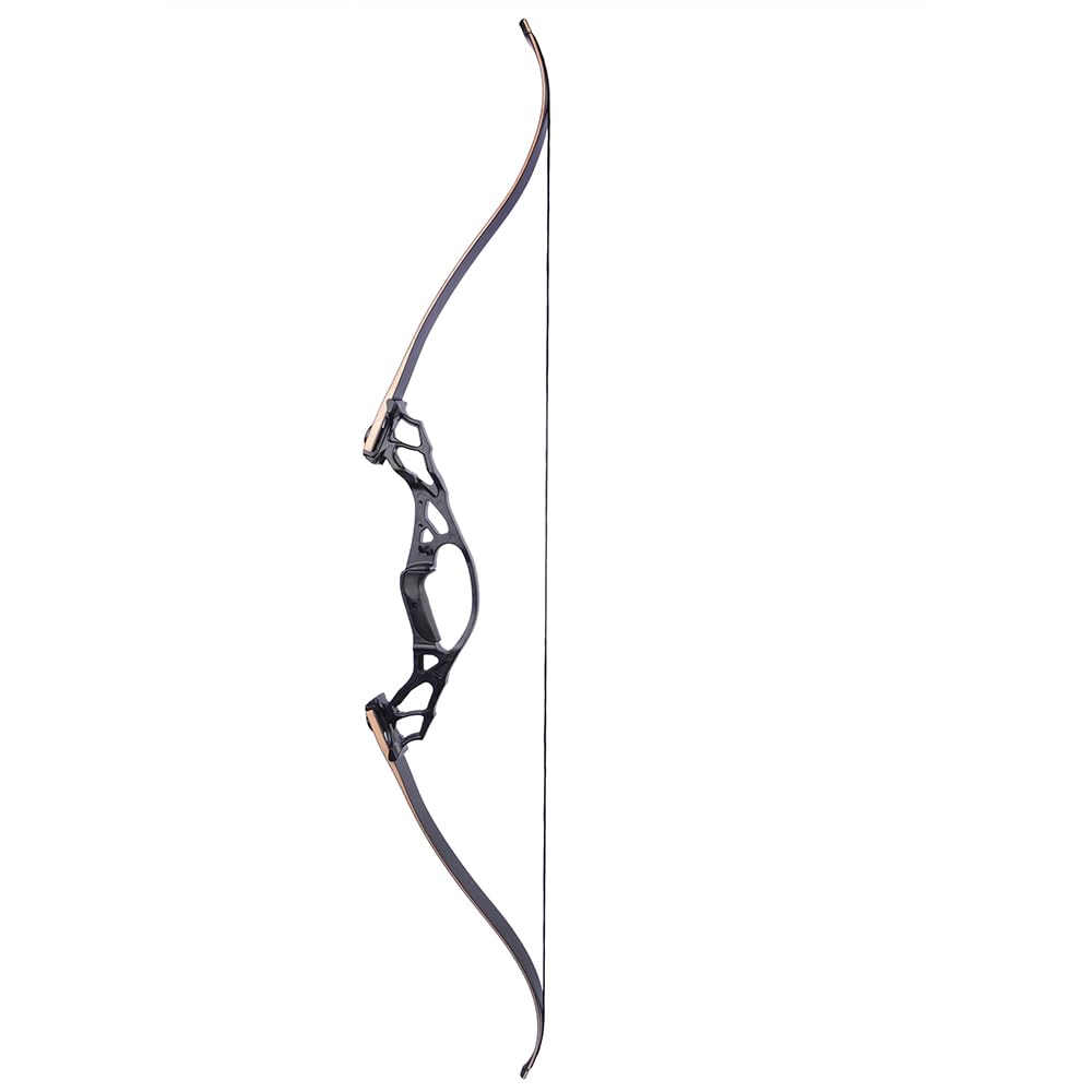 SHARROW Arco Ricurvo Smontabile Set Completo, 50/55 Libbre Arco Nero in Legno e Lega di Alluminio-Magnesio per Tiro con l’Arco