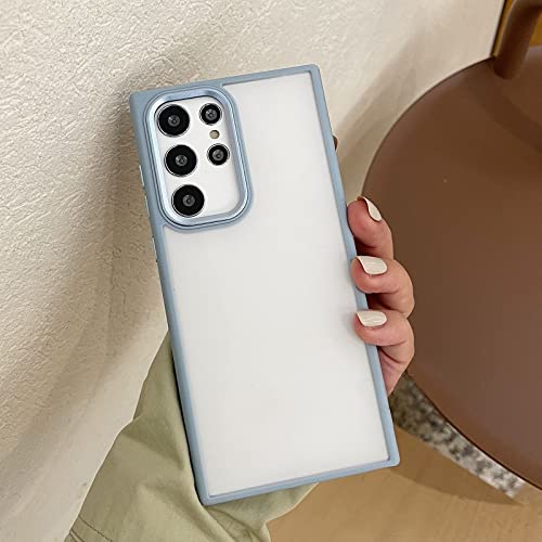 Funda de lujo Samsung S23 Plus transparente mate con protector de cámara metálico