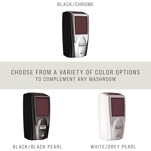 Image of Rubbermaid Commercial Products AutoFoam LumeCel Hand Soap & Sanitizer Dispenser, Black /Black Pearl, Battery Free, Powered by Indoor Light, Touchless, Wall Mount, for Restrooms in Offices