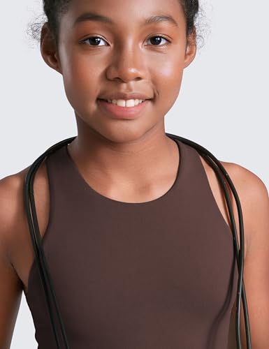Image of CRZ YOGA Girls Butterluxe Double Lined Crop Tank | Dance, Extremely Soft, Tight Fit, High Neck, Athletic, Sleeveless Tops for Teen