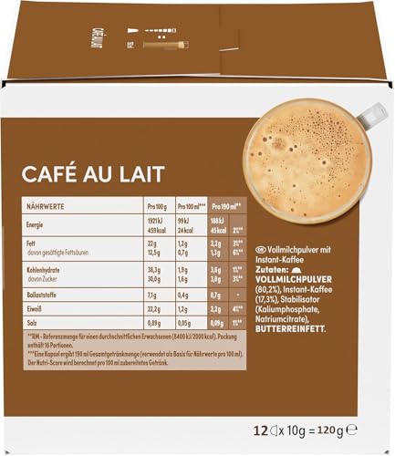 Image of Nescafe Dolce Gusto Cafe Au Lait Coffee Capsules, Balanced & Round, Each 10g X 12 Pods, New Recipe (Product Of UK) From DECADENT