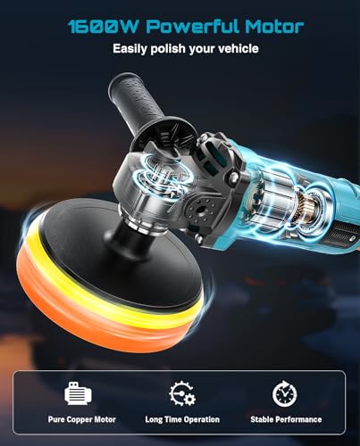 image for Seesii Car Buffer Polisher 1600W, 7