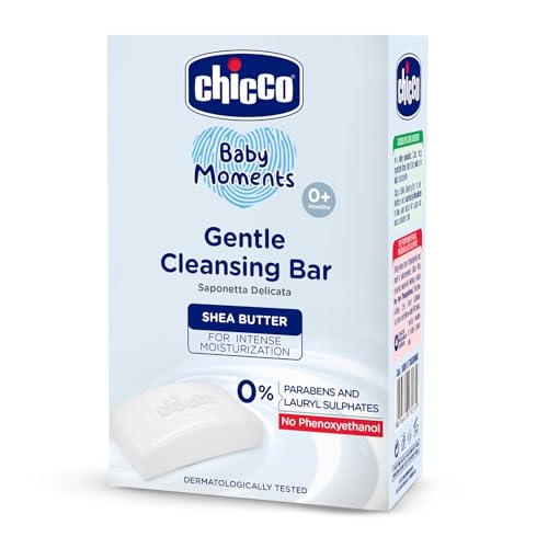 Chicco Baby Moments Gentle Cleansing Bar with Goodness of Shea Butter, 100g| For Intense Moisturization| Parabens & Phenoxyethanol Free|Dermatologically Tested | Soap for Babies & Kid\’s Sensitive Skin Chicco Baby Moments Gentle Cleansing Bar with Goodness of Shea Butter, 100g| For Intense Moisturization| Parabens & Phenoxyethanol Free|Dermatologically Tested | Soap for Babies & Kid\’s Sensitive Skin