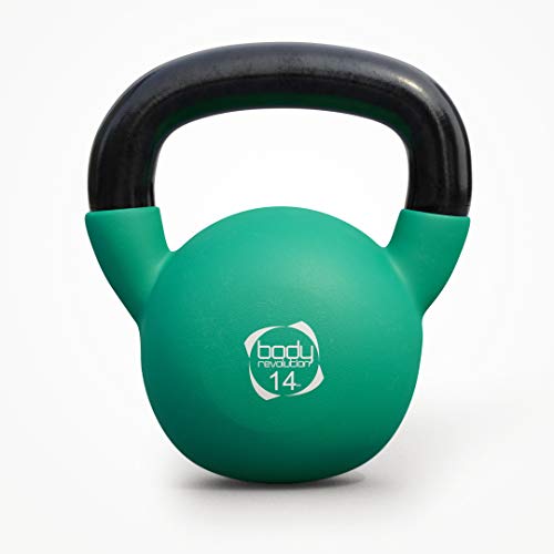 Body Revolution Kettlebells – Schwunghantel Gusseiserne Kugelhantel mit Neoprenbeschichtung – Kugelgewicht - Separat verkaufte Kettlebell Gewichte erhältlich (14 kg)