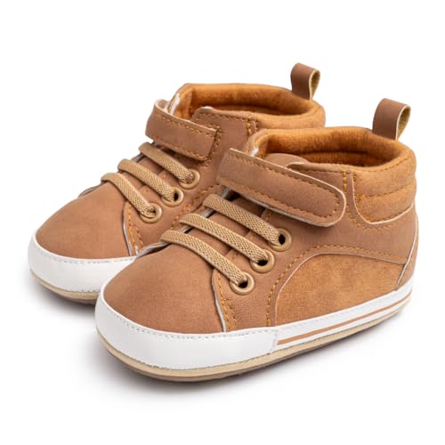 CENCIRILY Baby Boys Girls High Top Sneakers Soft Soles Anti Skid Infant Ankle Shoes Toddler Prewalker First Walking Crib Shoes