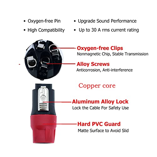 speak on 2pcs professional speakon to 14 inch ts speaker cable for pa jack pair 18 awg gauge male audio port plug amplifier connection dj amp heavy duty bocina cord wire ft with twist lock6 feet
