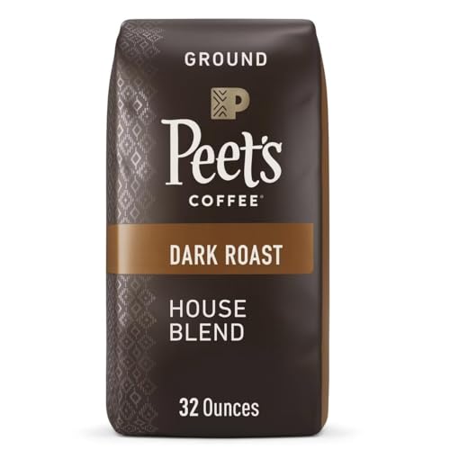 Peet Coffee Dark Roast Ground Coffee, House Blend, 32 oz