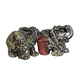  Gemgogo 2 Stück natürliche Kristalle und Heilsteine, handgeschnitzte Elefanten-Dekoration, 3,8 cm Raumdekoration 1.5 Inches Gründrache Blutjaspis